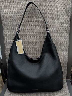 MICHAEL Michael Kors Nolita Large Black Pebbled Leather Hobo Shoulder Bag NWT